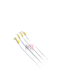 แหนบต่อขนตาสแตนเลสแบบใหม่ ดีไซน์เคลือบสีตามสั่ง ปลายสีทอง - Product Image 6