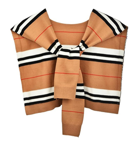 Summer Fashionable Cashmere Knitted Shawl Fake Sweater With Knotted Scarf and Shoulder Thin Wool <b>Cloak</b> - Product Image 2