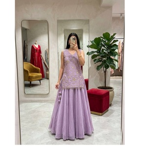 Ensemble Kurta Lehenga et Dupatta en Soie Élégante, Infroissable et à Séchage Rapide pour Mariage, Fête et Tenue de Cérémonie – Vente en Gros Mondiale - Product Image 1