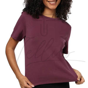 Camisetas de Mujer de Algodón, Lisas, de Lujo, Camiseta de Manga Corta para Mujer - Product Image 4