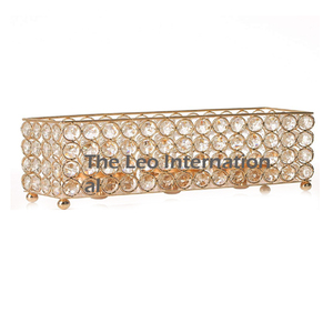 Wedding & <b>Dinner</b> Party Decoration Tea Light <b>Candle</b> Holder Use Golden Finishing Rectangular Shape Design <b>Candle</b> Holder - Product Image 1
