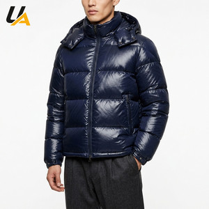 Chaqueta Acolchada con Capucha Brillante para Hombre, Personalizada, Resistente al Viento, Rellena de Plumón, para Invierno, con Capucha Desmontable, Chaqueta Burbuja Brillante, OEM - Product Image 1