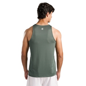 OEM <b>Men's</b> High Quality 100% Cotton Knitted Sporty Gym Singlets Breathable Quick Dry Casual Workout Training Summer 180g Crew - Product Image 2