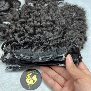 CDYHAIRVN Extensions de cheveux bouclés naturels birmans à clipser, boucles naturelles, cheveux humains, souples et volumineux, lot complet - Product Image 3