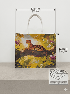 Bolsas de Playa Ecológicas de Lona de Algodón con Estampado Animal, Cierre de Cremallera, Asas de Tela Serigrafiadas, Logotipo Personalizado, Reutilizables - Product Image 4