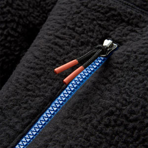Sudadera de Forro Polar Negro para Hombre con Cuello Alto y Media Cremallera, Casual, Cortavientos, Ajuste Regular, para Invierno, Color Sólido, Material de Poliéster Acabado - Product Image 5