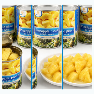 ISO Certificated Factory Price Made In Vietnam <b>Pineapple</b> Pieces in <b>Light</b> Syrup Packed in Various Size Can - Product Image 1