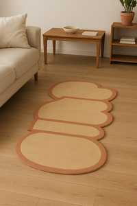 Modern Custom Handmade Orange Solid Color Wool Rug Luxury Non-Slip Irregular Shaped Hand Tufted <b>Carpet</b> Living Room Picnic Decor - Product Image 3