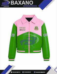 Alpha |   Kapa |   Veste de course Alpha AKA Sorority avec fermeture éclair, coton de haute qualité, motif flamme, veste de pilote personnalisée - Product Image 5