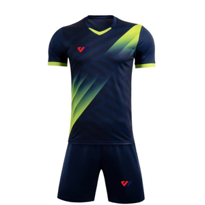 Conjunto de Uniforme de Fútbol Personalizado para Adultos, Cuello en V, Manga Corta, 100% Poliéster, Secado Rápido, Equipación de Entrenamiento - Product Image 3