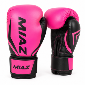 Guantes de Boxeo MIAZ de Cuero PU con Cierre, Transpirables, Ligeros, Unisex, Blancos y Azules, para Entrenamiento de Boxeo, Precio Económico - Product Image 4