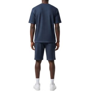 Conjunto de Camiseta y Pantalones Cortos para Hombre, Cuello Redondo, Manga Corta, 100% Poliéster, Tela Satinada, Impresión Digital, Fusión sin Costuras, Alta Calidad - Product Image 2