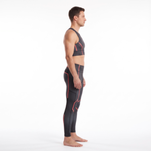 Conjunto de Dos Piezas de Compresión para Hombre, Poliéster y Elastano, Sujetador Deportivo Largo y Leggings, para Gimnasio, Entrenamiento Atlético, Personalizado OEM - Product Image 3