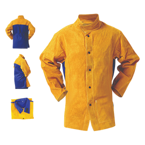 Veste de soudeur en cuir de vachette de qualité supérieure, protection robuste du corps, vêtements de travail pour la lutte contre les incendies et la construction - Product Image 1