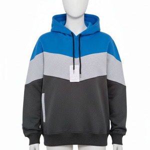 Sudadera con Capucha para Hombre, Diseño Color Block, Corte Holgado, Felpa, Informal, para Otoño, con Bolsillo, Manga Regular - Product Image 1