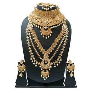 Indian Trendy Classic Choker Engagement Anniversary Wedding Party Necklace Earrings Headpiece <b>Set</b> Traditional <b>Crystal</b> Kundan - Product Image 2