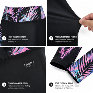 Custom Leaf Print High Waist Women Yoga Leggings Stretch Yoga Pants Gym Fitness <b>Tights</b> Activewear Legging - Product Image 4