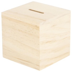 Hucha de madera ecológica al por mayor, hucha de acrílico transparente con letras del alfabeto, caja de monedas creativa para niños, hucha decorativa para el hogar - Product Image 2