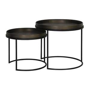 Fresh Trending Elegant Golden Round Metal Accent Coffee <b>Table</b> <b>Space</b>-<b>Saving</b> Decorative <b>Table</b> for Living Room - Product Image 6
