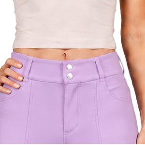 Leggings d'équitation pour femmes, couleur lavande, taille haute, pantalon d'équitation extensible avec grip en silicone et poches - Product Image 4