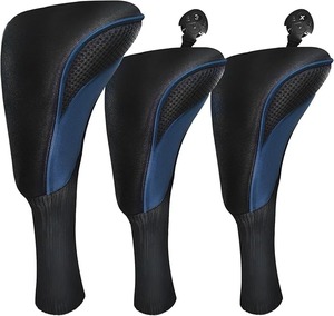 Fundas para Palos de Golf para Fairway Woods, Driver y Híbridos, Juego de 3 Piezas de Cuello Largo, Malla de Cuero Sintético Ecológico - Product Image 1