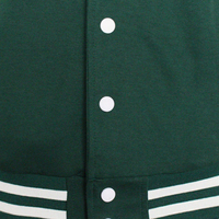 Jaket Varsity Pria Warna Hijau Putih Blok Warna Kerah Tegak Kancing Depan Model Sporty Baseball