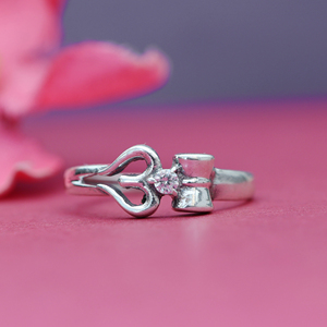 Nouveauté 2025, bague en argent sterling 925 avec diamant, design féminin, bijoux pour femmes, design de Lord Shiva Trishul - Product Image 2