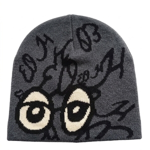 Gorros de Calavera Personalizados para Hombre, Gorro de Invierno de Punto Acrílico, Gorros con Logotipo Bordado, Gorros de Moda Urbana, Venta al Por Mayor - Product Image 6