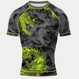 Rashguard de MMA al por mayor OEM con logo personalizado para hombre, ropa de compresión BJJ anti-UV transpirable lavada - Product Image 5