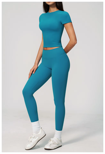Ensemble de fitness 2026 – Haut asymétrique à une épaule et bas taille haute respirant, antibactérien, sans couture en Spandex/Nylon – Ensemble de yoga 2 pièces - Product Image 3