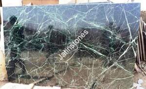 Losa de Mármol Verde Araña con Fondo de Musgo Profundo y Vetas Relámpago para Decoración de Paredes, Pisos y Encimeras de Cocina - Product Image 2