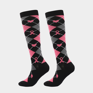 Chaussettes longues personnalisées avec logo, à rayures, pour étudiantes, chaussettes de sport à compression, multicolores, pour filles et femmes, vente en gros - Product Image 2