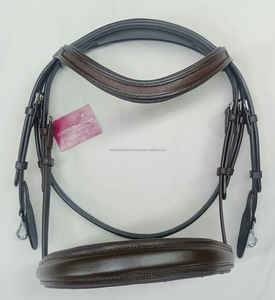 Brida de banda de manivela inglesa de alta calidad para caballos Riendas de cuero de caballo - Product Image 2