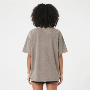 เสื้อยืดครอปท็อปทรงโอเวอร์ไซส์ผ้าฝ้ายน้ำหนักเบาสไตล์วินเทจสำหรับฤดูร้อน พิมพ์ลายกราฟิก ล้างสีแบบแอซิดวอช รับสกรีนโลโก้ สำหรับผู้หญิง - Product Image 6