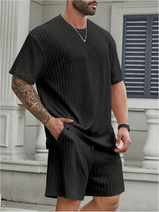 Vente en gros de t-shirts et shorts pour hommes personnalisés, ensemble 2 pièces, vêtements décontractés d'été avec logo imprimé, design personnalisé, ensembles de t-shirts courts - Product Image 2