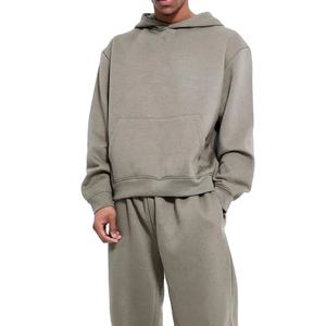 Ensemble de survêtement délavé à l'acide pour homme, comprenant un sweat à capuche décontracté et un pantalon de jogging, tenue de sport, de détente et de gym, style urbain, taille élastique, style vintage - Product Image 1