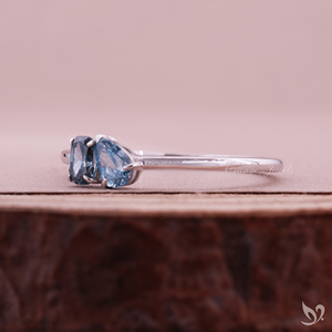 Blue Pear and Elongated Cushion Lab Grown Diamond Toi et Moi <b>Ring</b> <b>Two</b> <b>Stone</b> Engagement <b>Ring</b> Ready to Ship Elegant Bridal <b>Ring</b> - Product Image 2