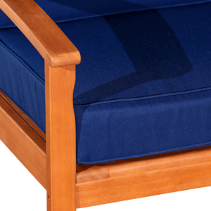 Sedia Deep Seat in eucalipto con cuscini blu navy, finitura a olio naturale - Product Image 5