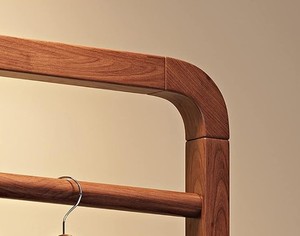 Solid Wood <b>Coat</b> Rack Freestanding 6 <b>Hooks</b> 2 <b>Shelf</b> Minimalist Modern Design for Entry Living Room Furniture - Product Image 4