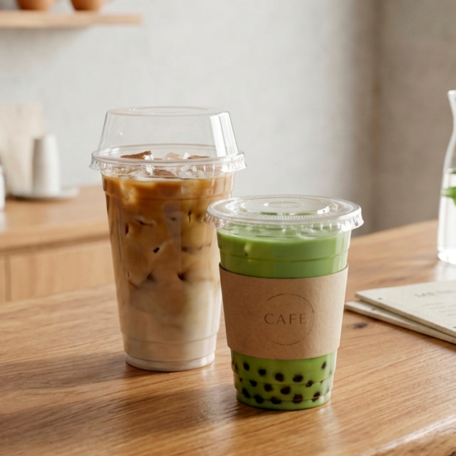 95mm Diameter Disposable Cold Drink Cup With Dome Lid Transparent PP Plastic Cups For Beverages Take Away