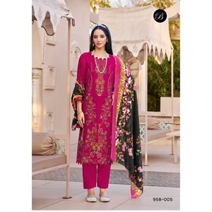 Ensemble Salwar Kameez en pur coton pour femmes, prêt-à-porter, imprimé, entièrement cousu, style pakistanais, vêtements d'été - Product Image 1