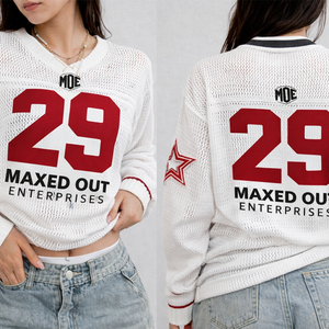 Maillot de football américain court en maille pour femme, personnalisable avec logo, vêtement de sport respirant, pull sportif, fabricant OEM - Product Image 6