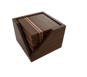 Vente chaude Coffret Cadeau Forme Carrée Durable Tes Tasse Tapis De Bureau Ardoise Bois Isolation Résine Dessous De Verre À Star Crafts Inde - Product Image 2