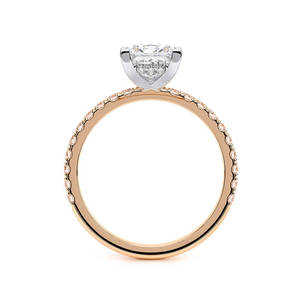 Bague de fiançailles en or jaune 10K plaqué rhodium avec diamant de laboratoire taille princesse 1,5 carat, pavé, solitaire, luxe, pour mariage - Product Image 4