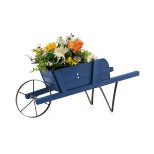 Carrello Fioriera 2-in-1 in Legno con Ruote Pneumatiche e 9 Accessori Magnetici per Giardino e Giardinaggio - Product Image 2
