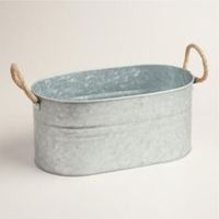 Seau à glace ovale en métal galvanisé de grande taille pour vin, champagne, bière et autres boissons – Idéal pour bars, fêtes, mariages et événements – Refroidisseur de boissons en gros