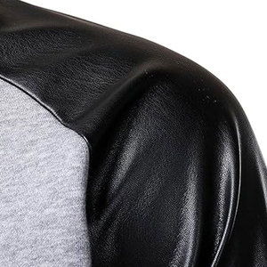 Elegante Chaqueta Letterman con Mangas de Cuero, Diseño Resistente, Chaqueta de Invierno para Uso Diario - Product Image 4