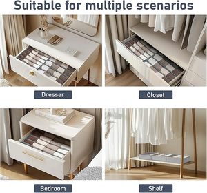 Foldable Closet Drawer Divider-Vietnam Underwear <b>Storage</b> Box for Socks, Bras, and Lingerie - Product Image 4