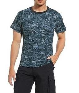 เสื้อยืดแขนสั้นลายพรางสำหรับผู้ชาย ทรงหลวม คอกลม สวมใส่สบาย ระบายอากาศได้ดี ผ้าถัก 100% คอตตอน ด้านหน้ากันยับ ซักแห้งเร็ว - Product Image 5