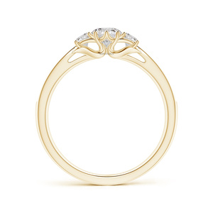 Bague en diamant vintage certifiée IGI, taille brillant, diamants latéraux, cadeau de fiançailles et de mariage, or 10K 14K 18K, argent 925 935 - Product Image 4
